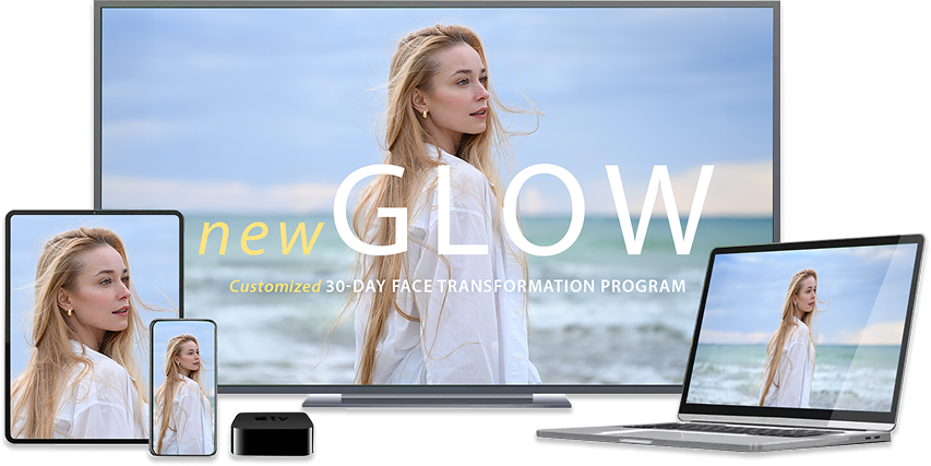 newGLOW program shown across multiple devices